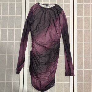 SHEIN Long Sleeve Dress in Purple and Black